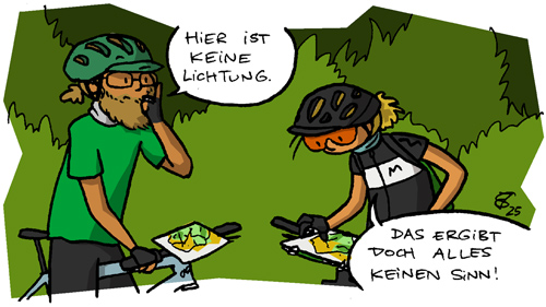 Justus: 'Hier ist keine Lichtung.' - Juja: 'Das ergibt doch alles keinen Sinn.'